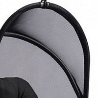 28 Inch Swing Chair, Breathable Mesh Shade, Sturdy Steel Frame, Black  - BM302222