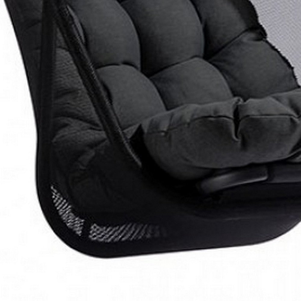 28 Inch Swing Chair, Breathable Mesh Shade, Sturdy Steel Frame, Black  - BM302222