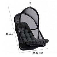 28 Inch Swing Chair, Breathable Mesh Shade, Sturdy Steel Frame, Black  - BM302222