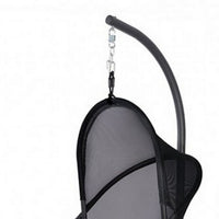 28 Inch Swing Chair, Sturdy Steel Frame, Breathable Mesh, Black And Gray - BM302223