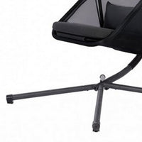 28 Inch Swing Chair, Sturdy Steel Frame, Breathable Mesh, Black And Gray - BM302223