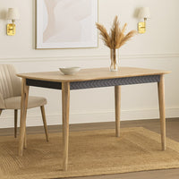 Hom 60 Inch Counter Height Dining Table, Chevron Style Apron, Brown Wood - BM302411