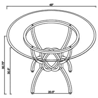 48 Inch Round Dining Table, Clear Glass Top, Interlocked Ring Motif Legs - BM302433