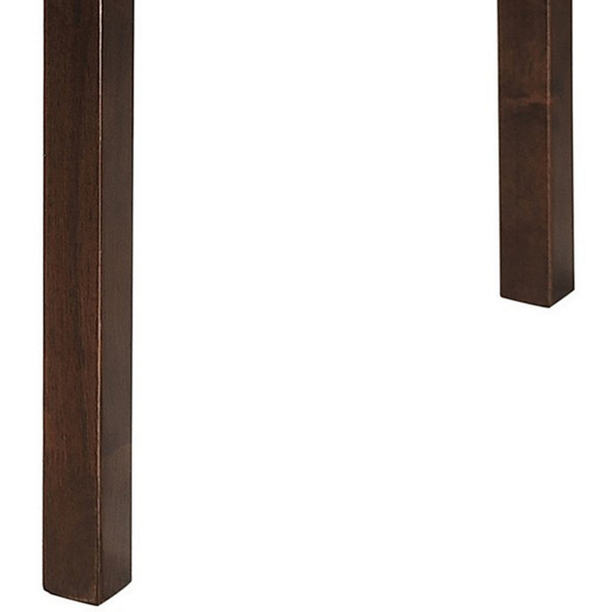 52 Inch Drop Leaf Dining Table, Block Legs, Dark Cappuccino Brown Wood  - BM302438