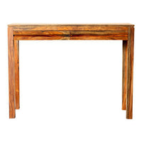 42 Inch Console Sofa Table, 2 Gliding Drawers, Sheesham Wood, Chestnut - BM302460