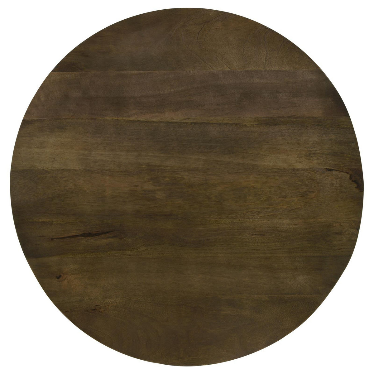 30 Inch Wood Round Accent Coffee Table with Triangular Base, Brown, Black  - BM302461