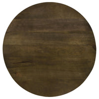 30 Inch Wood Round Accent Coffee Table with Triangular Base, Brown, Black  - BM302461