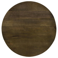 30 Inch Wood Round Accent Coffee Table with Triangular Base, Brown, Black  - BM302461