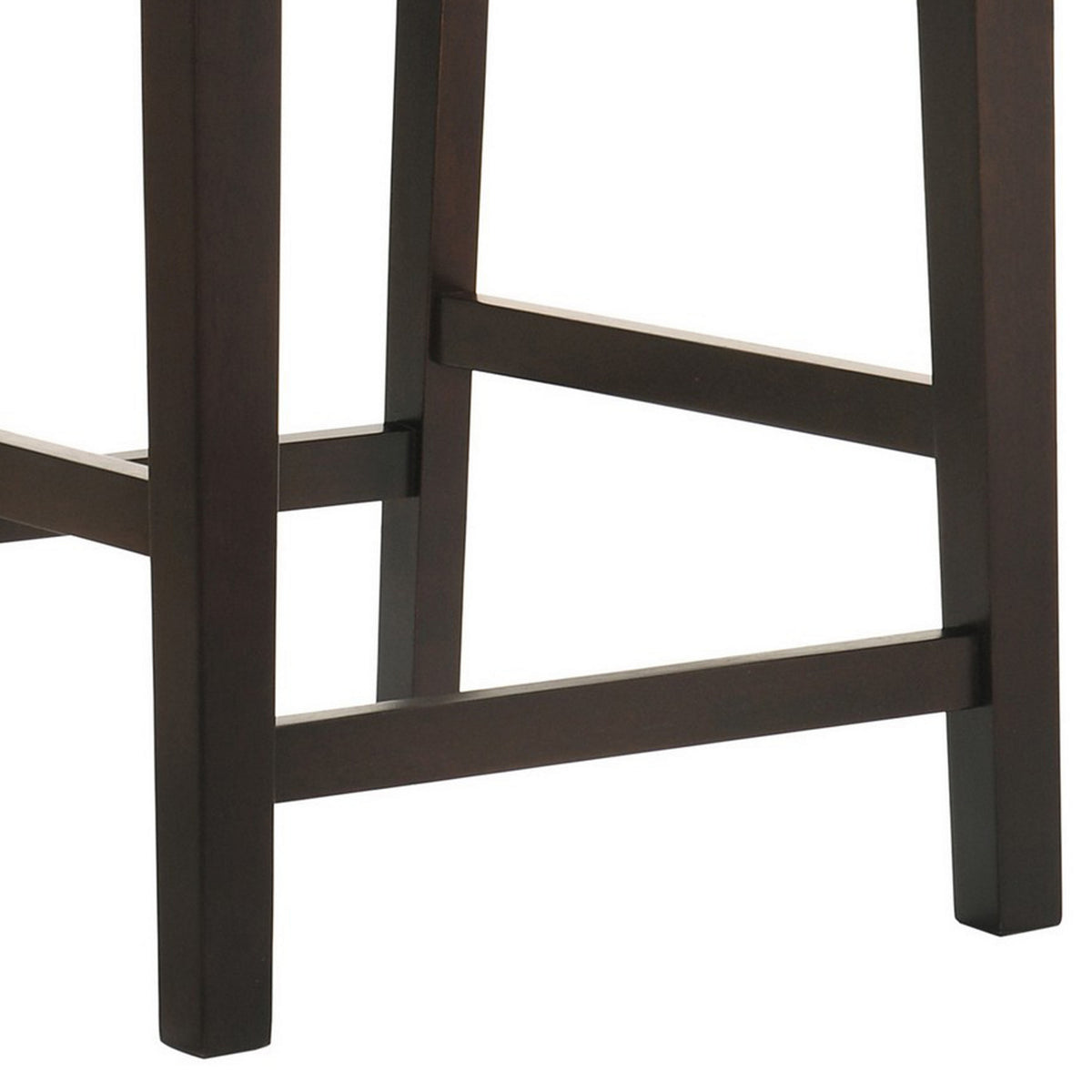 Nimi 25 Inch Counter Height Stool, Set of 2, Welt Trim, Gray Fabric, Brown - BM302486