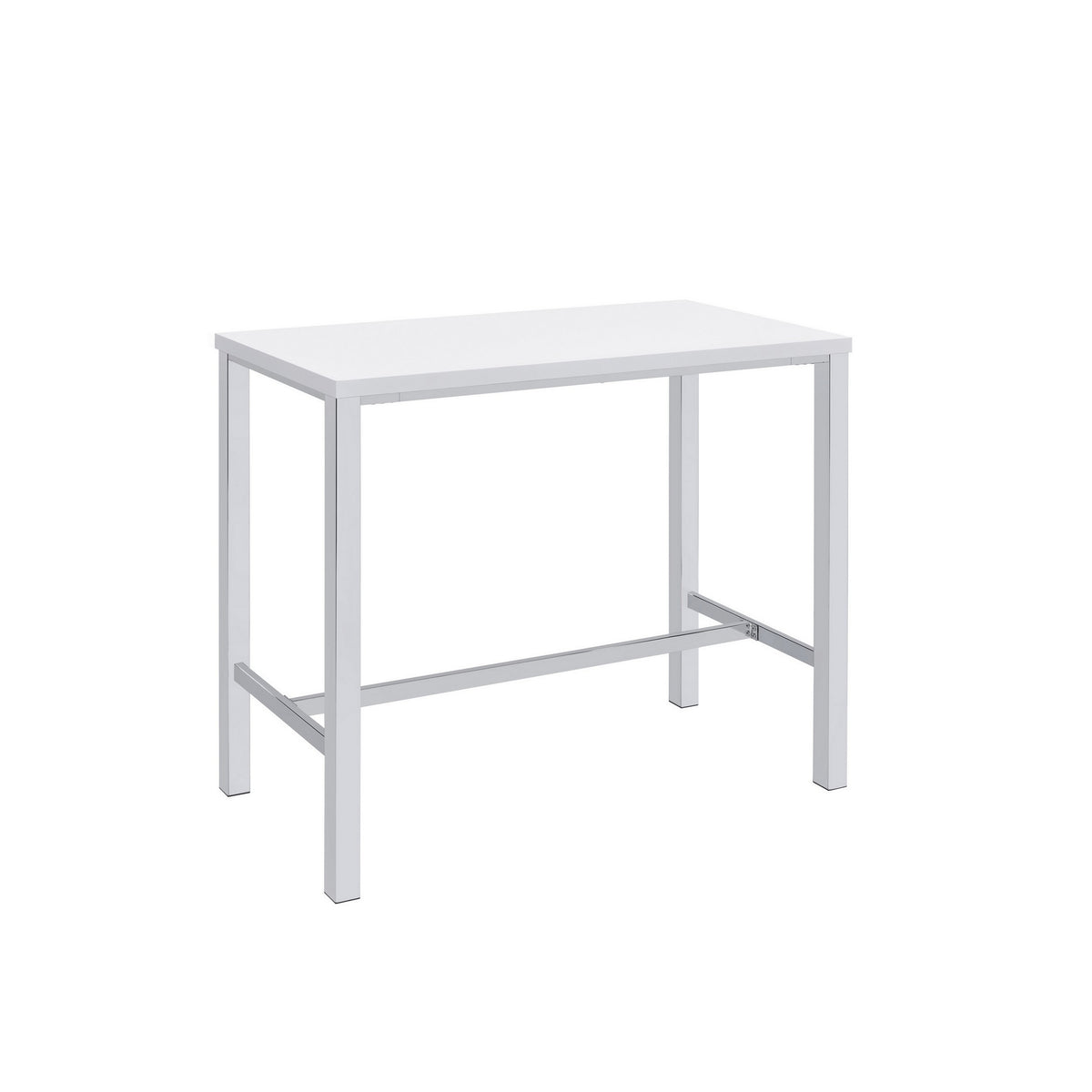 5 Piece Bar Height Table Set, 4 Bar Stools, Clean Lined Silhouette, White  - BM302504