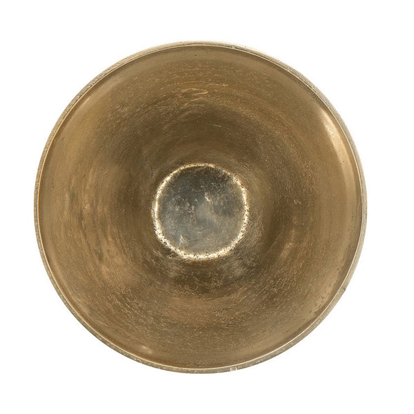 10 Inch Decorative Bowl, Brushed Gold, Marble Inspired Blue, Aluminum - BM302666
