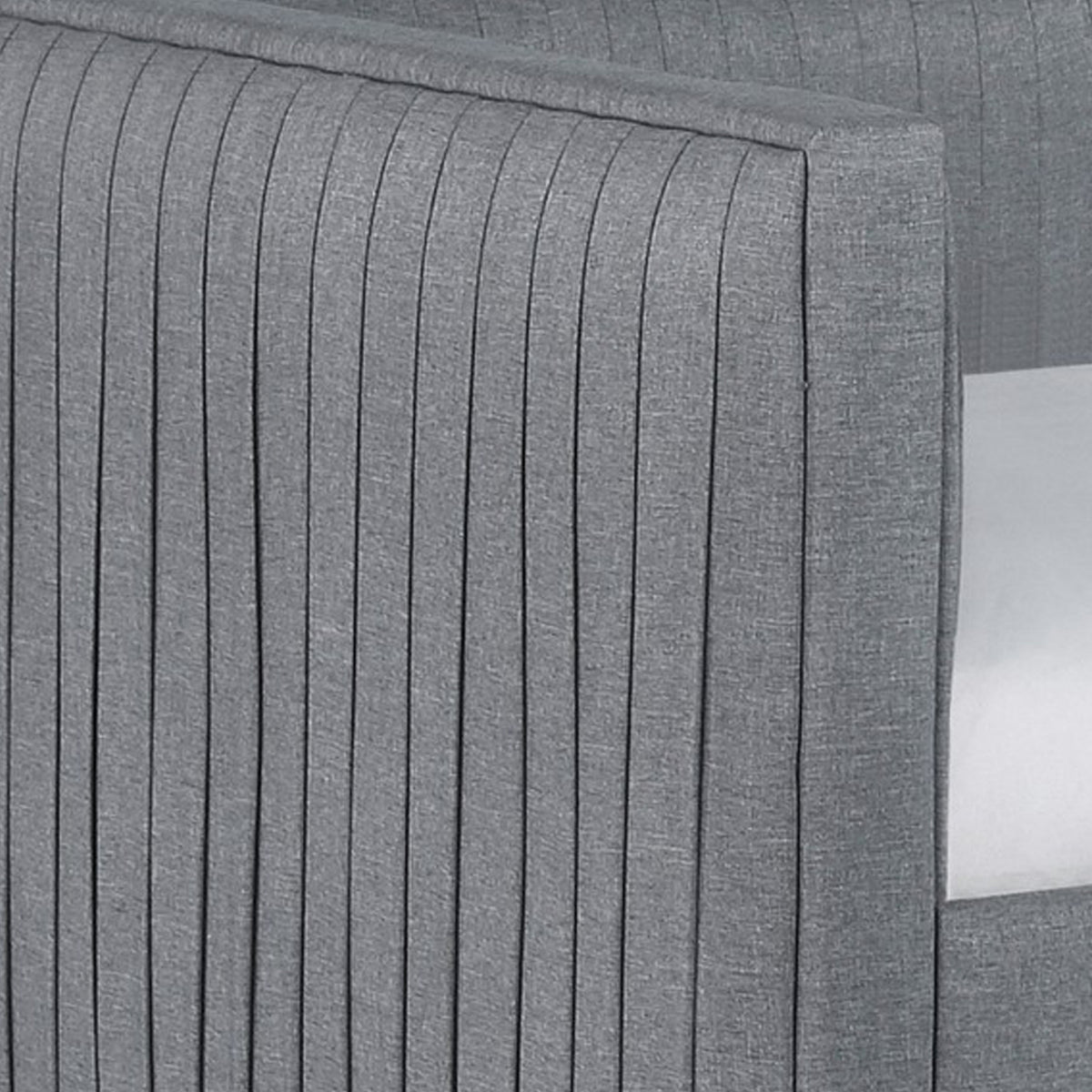 Twin Size Daybed with Trundle, Modern Pleated Soft Gray Fabric Upholstered