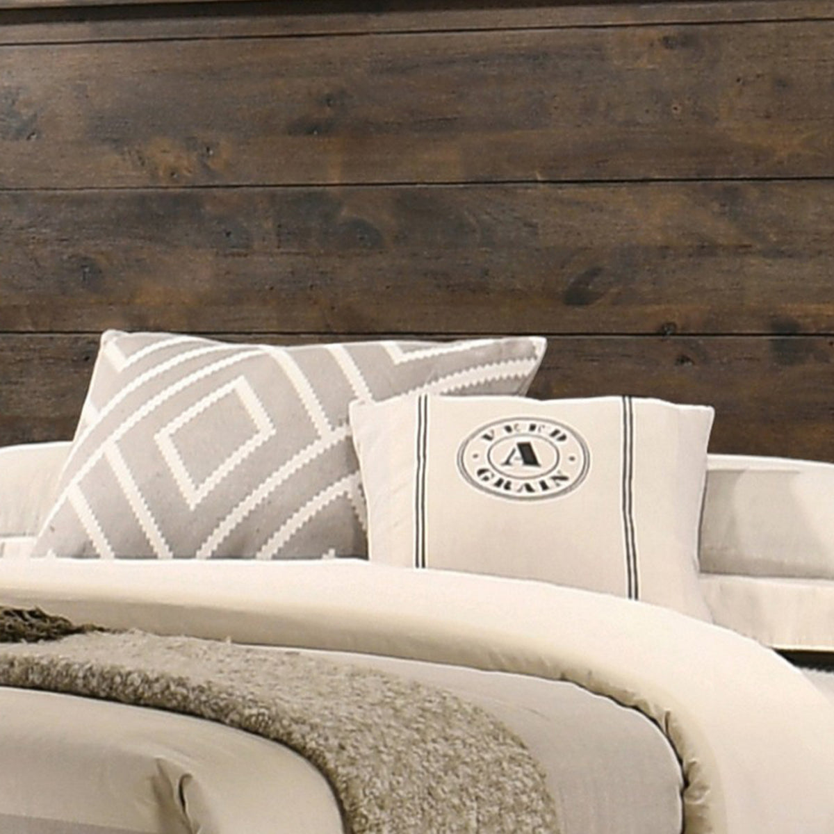 Frio Queen Size Storage Bed, 2 Drawers, Low Platform Design, Rustic Brown