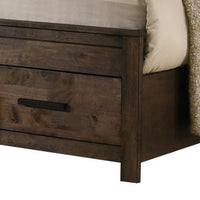 Frio Queen Size Storage Bed, 2 Drawers, Low Platform Design, Rustic Brown