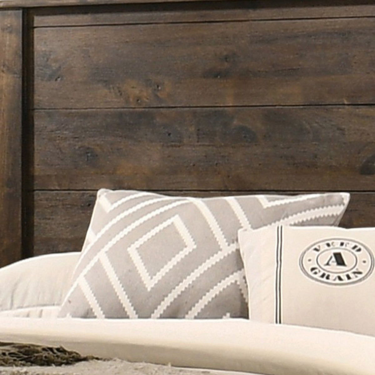 Frio King Size Storage Bed, 2 Drawers, Low Platform Design, Rustic Brown