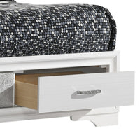 Vino Full Size Panel Bed with 2 Storage Drawers, Acrylic Glitter, White