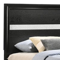 Vino Twin Size Panel Bed with 2 Storage Drawers, Acrylic Glitter, Black