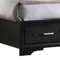 Vino Full Size Panel Bed with 2 Storage Drawers, Acrylic Glitter, Black