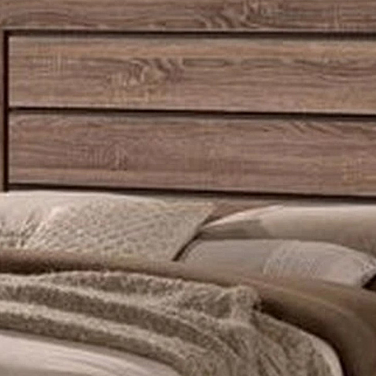 Bello California King Size Storage Bed, 2 Drawers, Wood Grains, Warm Brown