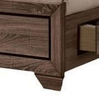 Bello California King Size Storage Bed, 2 Drawers, Wood Grains, Warm Brown
