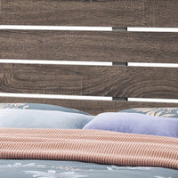 Ach Wood Queen Storage Bed with 2 Drawers, Plank Style Headboard, Brown