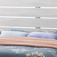 Ach Wood Queen Storage Bed with 2 Drawers, Plank Style Headboard, White