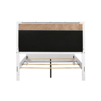 Dini Queen Panel Bed, Glitter Headboard, Channeled Metallic Gray Upholstery