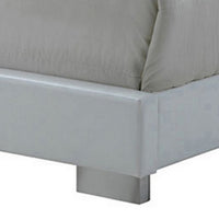 Sok Queen Panel Bed with LED Headboard, Low Profile Footboard, Glossy White