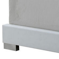 Sok King Panel Bed with LED Headboard, Low Profile Footboard, Glossy White