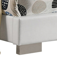 Sok Twin Panel Bed with LED Headboard, Low Profile Footboard, Glossy White