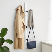 34 Inch Wall Mounted Coat and Hat Rack with 8 Hooks, Silver Metal Frame - BM302943