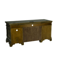 66 Inch Wood Executive Desk, 4 Drawers, Keyboard Tray, Power Outlet, Brown