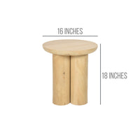 Wood, 18" Scandinavian Farmhouse Side Table, Nat - BM303414