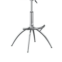 Deko 26-31 Inch Adjustable Height Barstool Chair, Chrome, Gray Faux Leather - BM304647