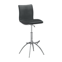 Deko 26-31 Inch Adjustable Height Barstool Chair, Chrome, Gray Faux Leather - BM304647