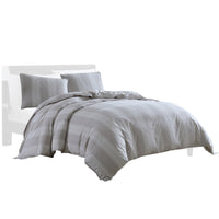 Kia 2 Piece Twin Comforter Set, Yarn Dyed Cotton, Beige Vertical Stripes  - BM304701