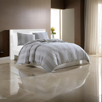Kia 2 Piece Twin Comforter Set, Yarn Dyed Cotton, Beige Vertical Stripes  - BM304701