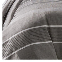 Arlo 3 Piece Queen Size Comforter Set, Striped Woven Jacquard, Soft Gray  - BM304764