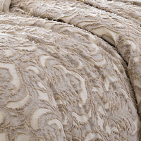 Kile Modern 6 Piece Queen Size Duvet Comforter Set, Beige Medallion Pattern  - BM304770