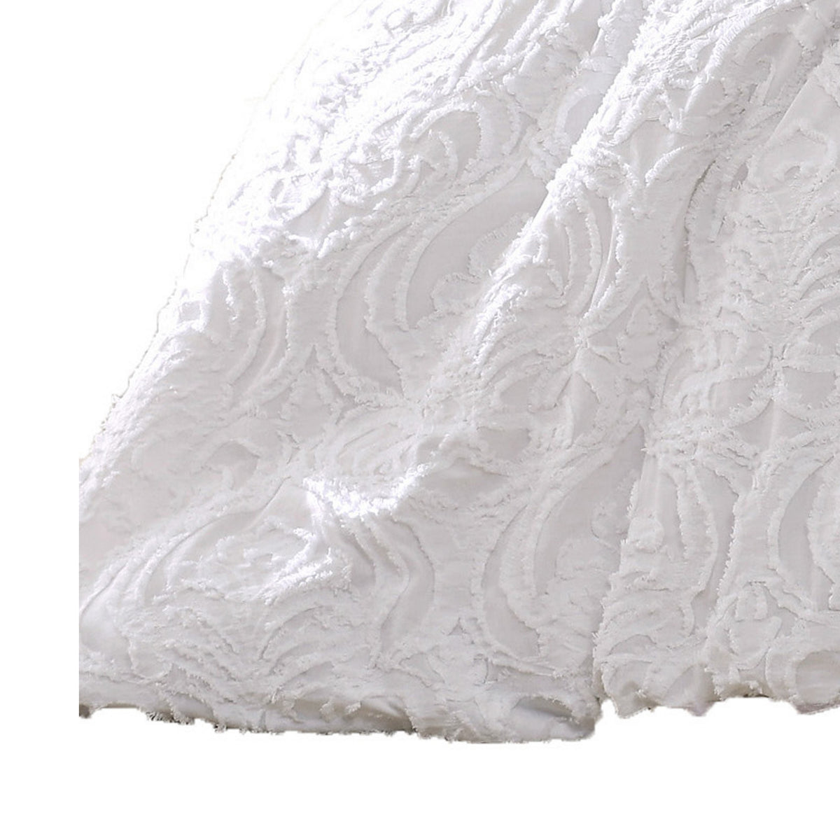 Kile Modern 6 Piece King Size Duvet Comforter Set, White Medallion Pattern  - BM304771