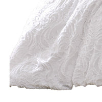 Kile Modern 6 Piece King Size Duvet Comforter Set, White Medallion Pattern  - BM304771