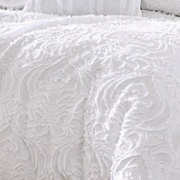 Kile Modern 6 Piece King Size Duvet Comforter Set, White Medallion Pattern  - BM304771