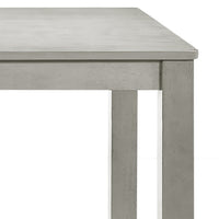 Pane 59 Inch Rectangular Wood Dining Table, Smooth Gray, Tall Block Legs - BM304804