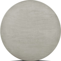 Pane 47 Inch Rounded Wood Dining Table, Smooth Gray Finish, Tall Block Legs - BM304805