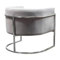 Kel 31 Inch Cantilever Accent Chair, Gray Velvet, Silver Stainless Steel - BM305034