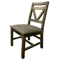 Peya 22 Inch Set of 2 Dining Chairs, Padded Seat, Gray Polyester, Pine Wood - BM305681
