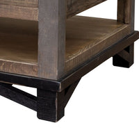 Peya 50 Inch 4 Drawer Coffee Table, Shelf, Distressed Gray, Brown Pine Wood - BM305687