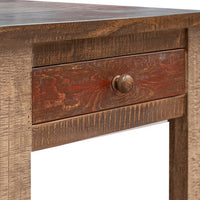 Fena 23 Inch Wide End Table, Single Drawer, Multicolor Distressed Pine Wood - BM306509