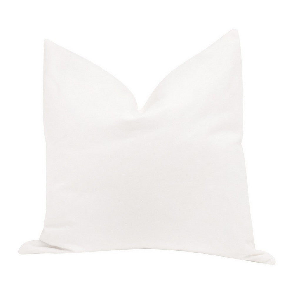 22 Inch Set of 2 Accent Throw Pillows, Down, Soft Performance Fabric, White By Casagear Home