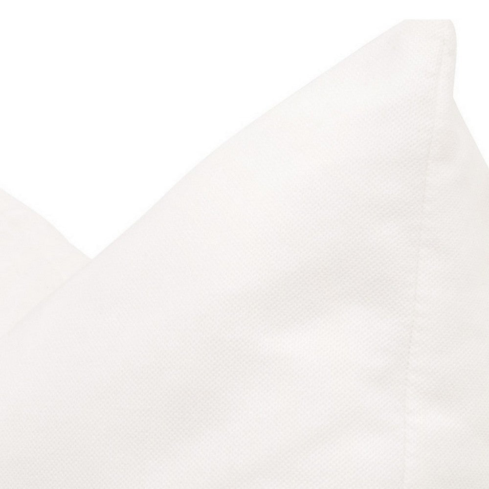 22 Inch Set of 2 Accent Throw Pillows, Down, Soft Performance Fabric, White By Casagear Home